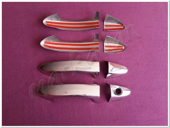 WOC Chrome Ford B-Max Krom Kapı Kolu 2012-2017 4 Kapı Paslanmaz Çelik - Resim 2