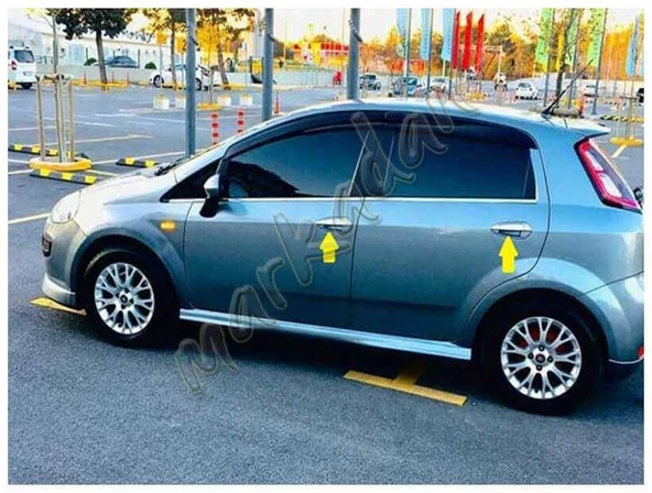 WOC Chrome Fiat Grande Punto Krom Kapı Kolu 2006-2017 4 Kapı 8 Parça Paslanmaz Çelik - Resim 3