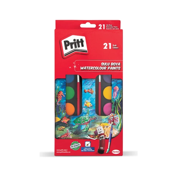 Pritt Suluboya 21 Renk Büyük Tablet 1671703 8428 8640 ürün görseli 1