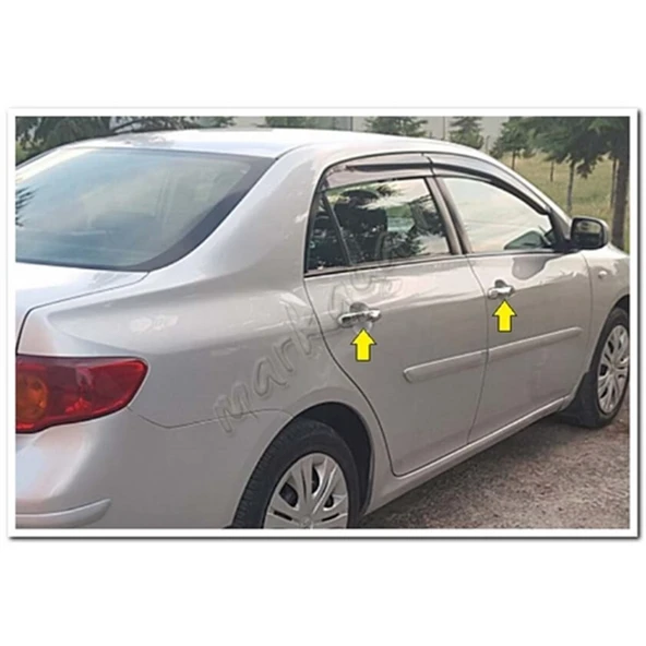 Toyota Corolla Krom Kapı Kolu 2007-2012 4 Kapı Paslanmaz Çelik - Resim 3