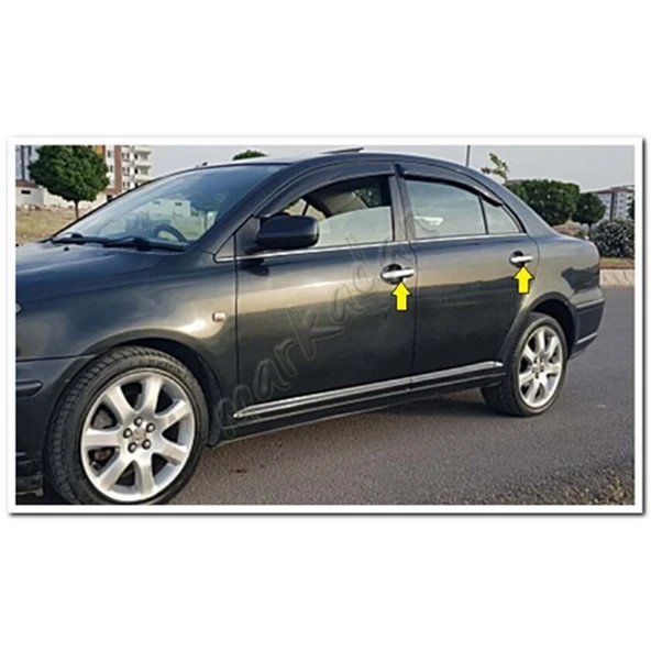 WOC Chrome Toyota Avensis Krom Kapı Kolu 2003-2008 4 Kapı Paslanmaz Çelik - Resim 3