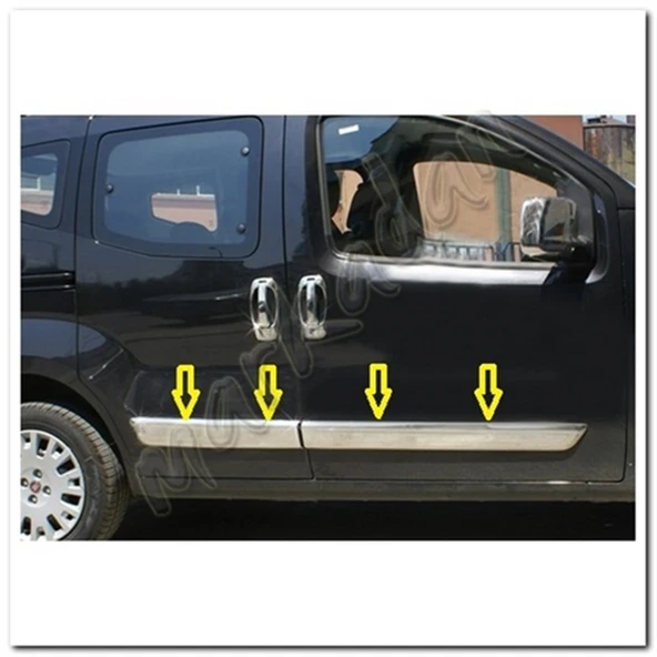 DB Chrome Peugeot Bipper Krom Yan Kapı Çıtası 2008 Sonrası 4 Parça P.Çelik ürün görseli