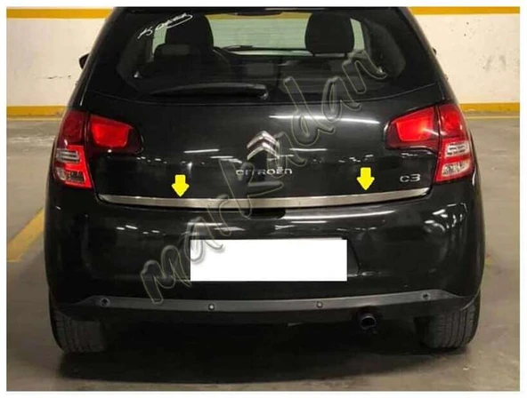 Citroen C3 Krom Bagaj Alt Çıta 2009-2016 Paslanmaz Çelik ürün görseli