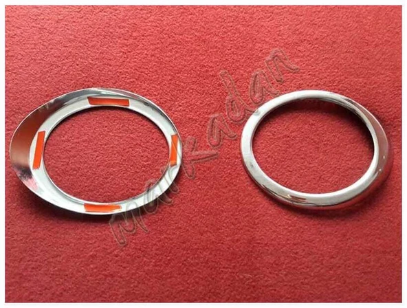 DB Chrome Fiat Doblo Sis Farı Çerçeve Nikelajı 2006-2012 2 Parça P.Çelik - Resim 2