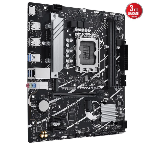 ASUS PRIME B760M-R D4 5333MHz OC DDR4 Soket 1700 M.2 HDMI mATX Anakart - Resim 4