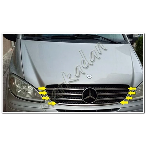 Mercedes Vito Krom Ön Panjur 2004-2010 7 Parça Paslanmaz Çelik ürün görseli