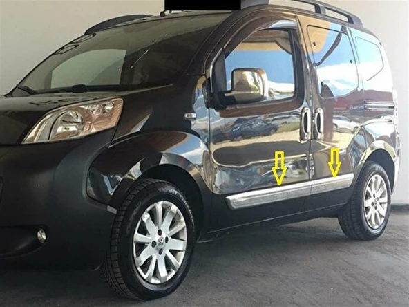 DB Chrome Peugeot Bipper Krom Yan Kapı Çıtası 2008 Sonrası 4 Parça P.Çelik - Resim 2