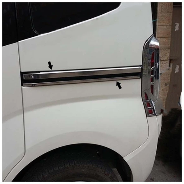 Fiat Fiorino Krom Sürgülü Kapı Çıtası 2008 Sonrası 4 Parça Paslanmaz Çelik - Resim 3