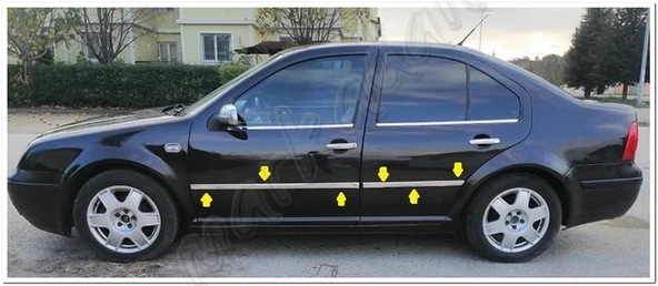 VW Bora Krom Yan Kapı Çıtası 1998-2004 4 Parça Paslanmaz Çelik - Resim 2
