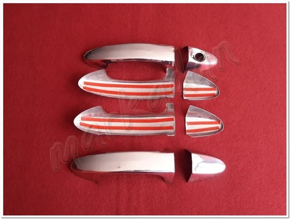 DB Chrome Ford Fiesta Kapı Kolu Nikelajı 2009-2017 4 Kapı P.Çelik - Resim 2