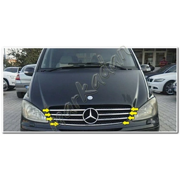Markadan Mercedes Viano Krom Ön Panjur 2004-2010 7 Parça Paslanmaz Çelik ürün görseli