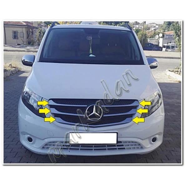 DB Chrome Mercedes Vito Ön Panjur Nikelajı 2014 Sonrası 5 Parça P.Çelik ürün görseli