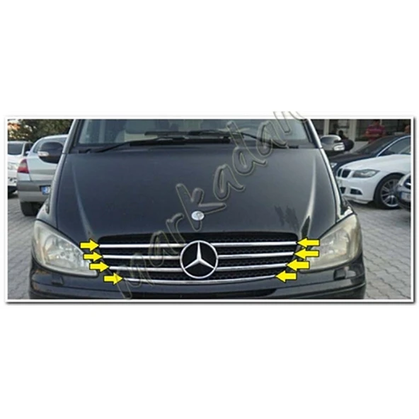 DB Chrome Mercedes Viano Ön Panjur Nikelajı 2004-2010 7 Parça P.Çelik ürün görseli
