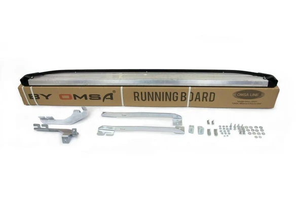 Omsa Line VW Caddy 2003-2014 Kısa Şasi Blackline Mat Siyah Alüminyum Alınlı Yan Basamak - Resim 2