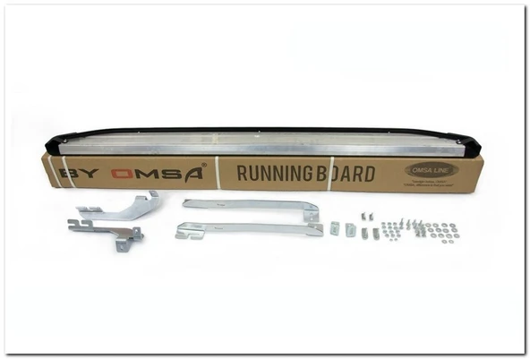 Omsa Line Ford Connect 2002-2014 Kısa Şasi Blackline Mat Siyah Alüminyum Alınlı Yan Basamak - Resim 2