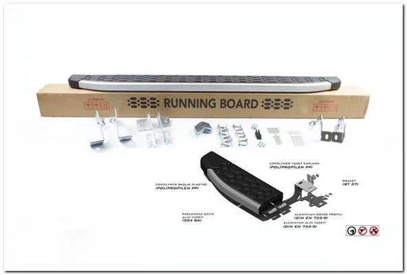 Omsa Line Citroen Nemo 2008 Sonrası Blackline Mat Alüminyum Alınlı Yan Basamak - Resim 2