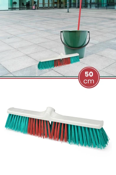 Meydan Dış Mekan Fırçası 50 Cm, Park Bahçe Yaprak Moloz Süpürme Toplama Süpürgesi Sert Çalı Fırça ürün görseli 1