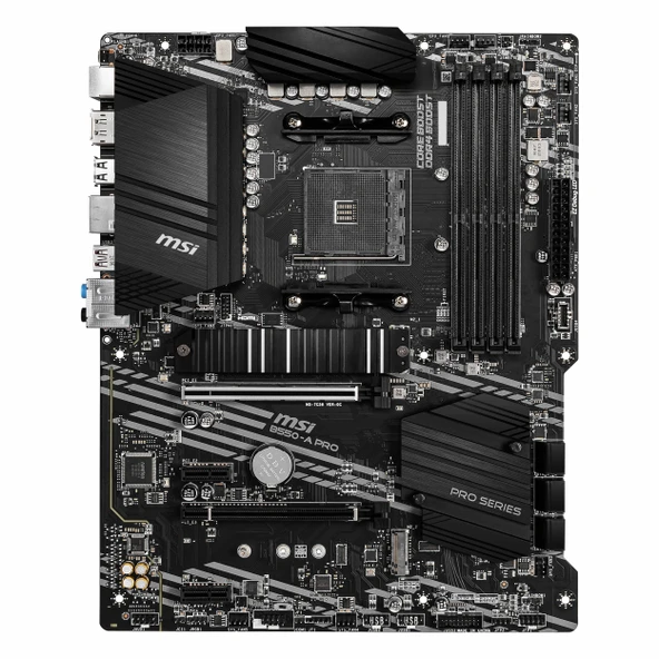 MSI B550-A Pro DDR4 (4400MHz)OC M.2 HDMI/DP/USB-C PCIe 4.0 AM4 ATX Anakart - Resim 2