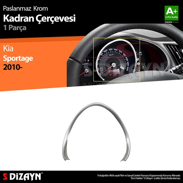 S-Dizayn Kia Sportage Krom Kadran Çerçevesi 2010-2014 ürün görseli