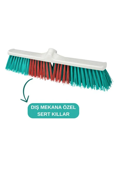 Meydan Dış Mekan Fırçası 50 Cm, Park Bahçe Yaprak Moloz Süpürme Toplama Süpürgesi Sert Çalı Fırça - Resim 3