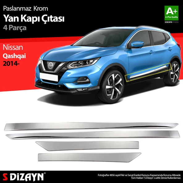 S-Dizayn Nissan Qashqai Krom Yan Kapı Çıtası 4 Prç 2014-2021 ürün görseli