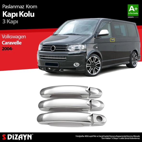 S-Dizayn VW T5 Caravelle Krom Kapı Kolu 3 Kapı 2004-2015 ürün görseli