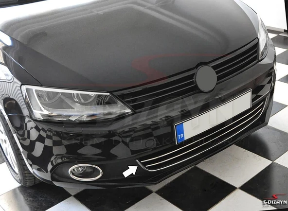 S-Dizayn VW Jetta Krom U Formlu Ön Tampon Çıtası 1 Prç. 2011-2014 - Resim 6