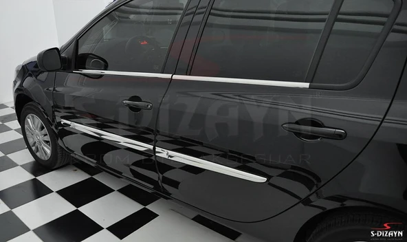 S-Dizayn Renault Clio 3 HB Krom Yan Kapı Çıtası 6 Prç 2006-2012 - Resim 4