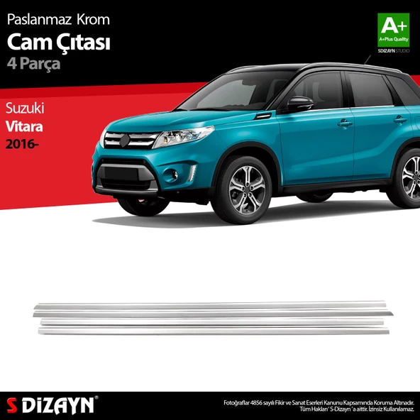 S-Dizayn Suzuki Vitara Krom Cam Çıtası 4 Prç. 2016-2019 ürün görseli