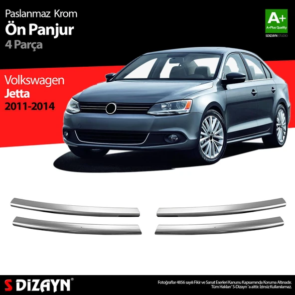 S-Dizayn VW Jetta Krom Ön Panjur 4 Prç. 2011-2014 ürün görseli