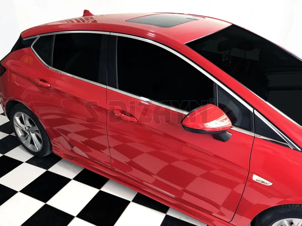 S-Dizayn Opel Astra K HB Krom Cam Üst Çıta 8 Prç. 2015-2022 - Resim 6