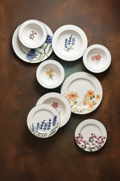 Tabak Evi Porselen New Flower Garden Yemek Takımı 6 Kişilik 24 Parça BNS24YKPRS1104