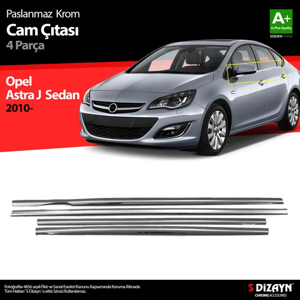 S-Dizayn Opel Astra J SD Krom Cam Çıtası 4 Prç 2012-2020 ürün görseli