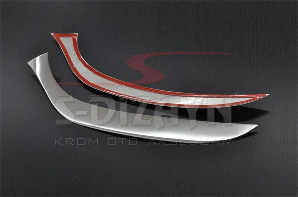 S-Dizayn Renault Clio 4 Sporttourer Krom Far Alt Çıtası 2 Prç. 2012-2016 - Resim 5