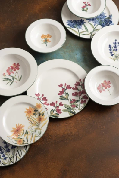 Tabak Evi Porselen New Flower Garden Yemek Takımı 6 Kişilik 24 Parça BNS24YKPRS1104 - 6