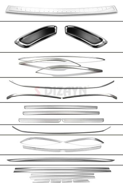 S-Dizayn VW Passat B8 Krom Aksesuar Seti Full A+Kalite - Resim 2