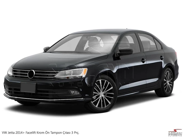 S-Dizayn VW Jetta Krom Ön Tampon Çıta 3 Prç. 2014-2019 - Resim 5