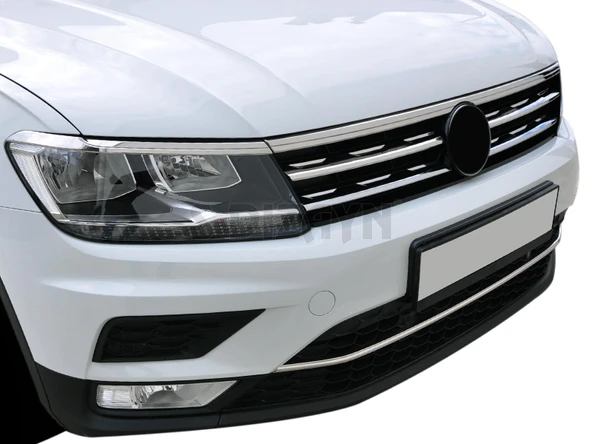 S-Dizayn VW Tiguan Krom Far Üst Çıtası 3 Prç. 2016-2020 - Resim 4