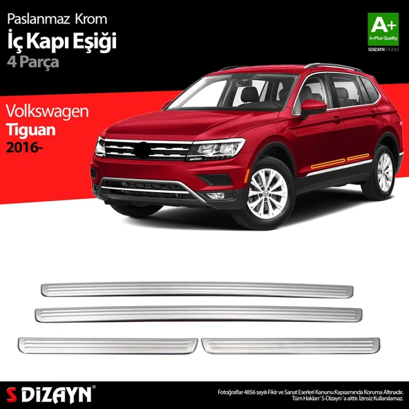 S-Dizayn VW Tiguan Krom İç Kapı Eşiği 4 Prç. 2016-2024 ürün görseli