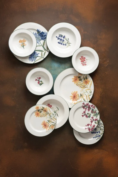 Tabak Evi Porselen New Flower Garden Yemek Takımı 6 Kişilik 24 Parça BNS24YKPRS1104 - 3