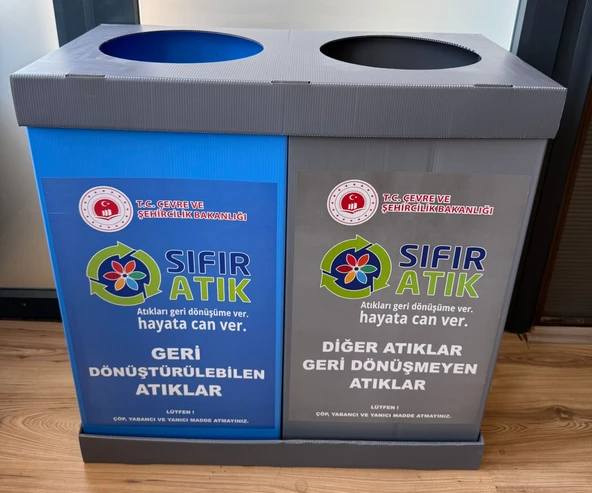 İZGE PP 2 Lİ GERİ DÖNÜŞÜM SIFIR ATIK SETİ ve PİL ATIK KUTUSU - 2