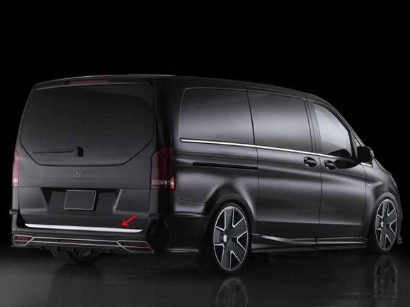 S-Dizayn Mercedes Vito W447 Krom Bagaj Alt Çıtası 2014-2020 - Resim 4