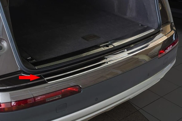 S-Dizayn Audi Q7 Krom Arka Tampon Eşiği 2015 Üzeri - Resim 4