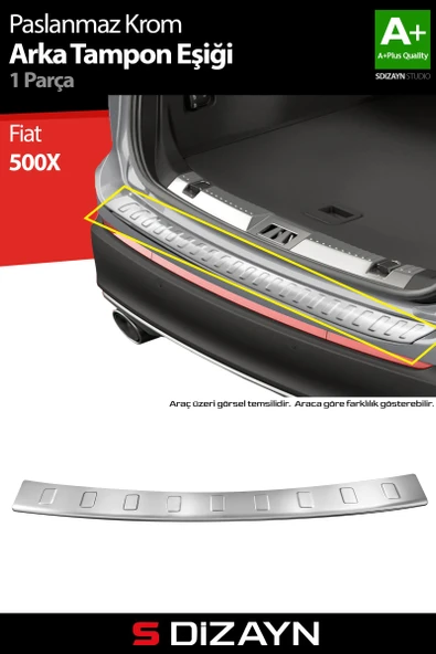 S-Dizayn Fiat 500X Krom Arka Tampon Eşiği 2015 Üzeri ürün görseli