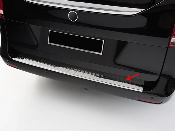 S-Dizayn Mercedes Vito W447 Krom Arka Tampon Eşiği 2014-2020 - Resim 4