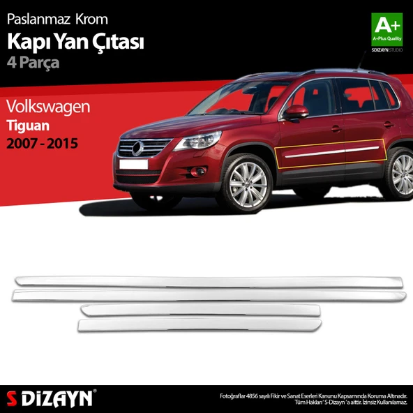 S-Dizayn VW Tiguan Krom Kapı Yan Çıtası 2007-2015 ürün görseli
