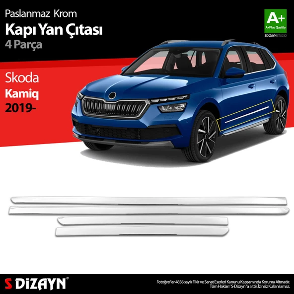 S-Dizayn Skoda Kamiq Krom Kapı Yan Çıtası 2019 Üzeri ürün görseli