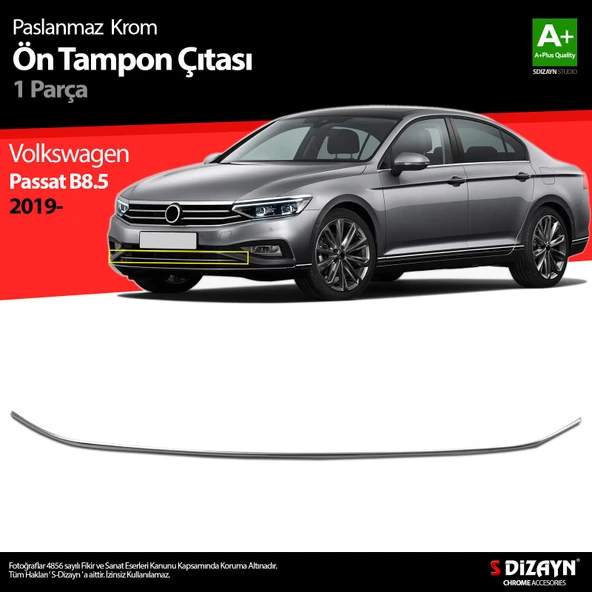 S-Dizayn VW Passat B8.5 Krom Ön Tampon Çıtası 2019-2023 ürün görseli