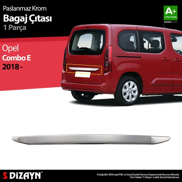 S-Dizayn Opel Combo E Krom Bagaj Çıtası 2018-2023 ürün görseli