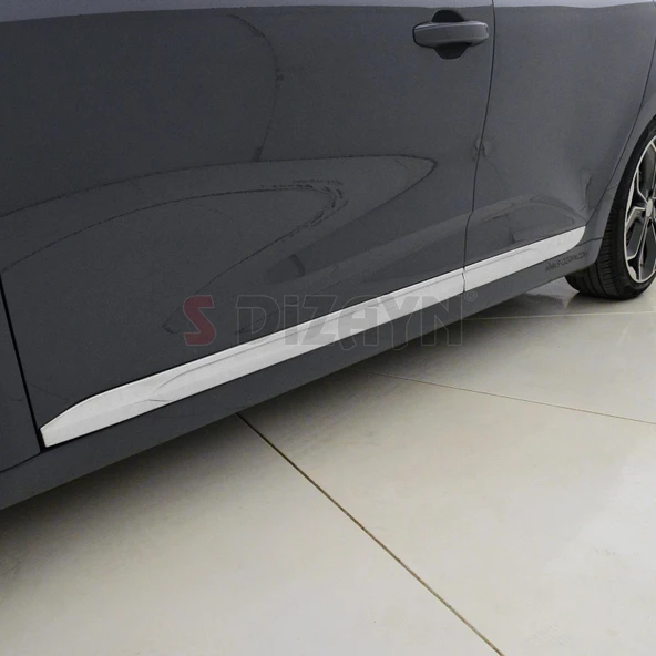 S-Dizayn Renault Clio 5 Krom Yan Kapı Çıtası 4 Prç. 2019 Üzeri - Resim 6